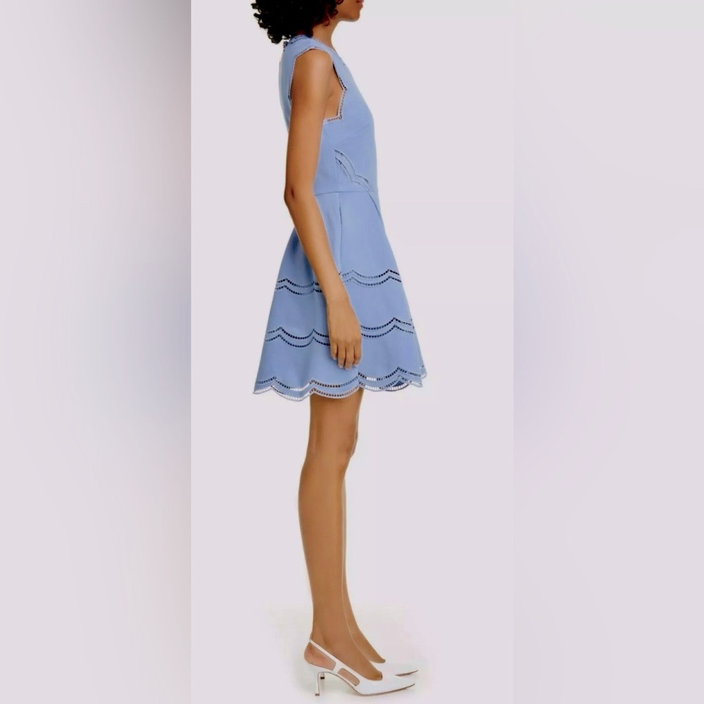 Ted Baker London Light Blue Scallop-Trim Mini Dress - Picture 5 of 11